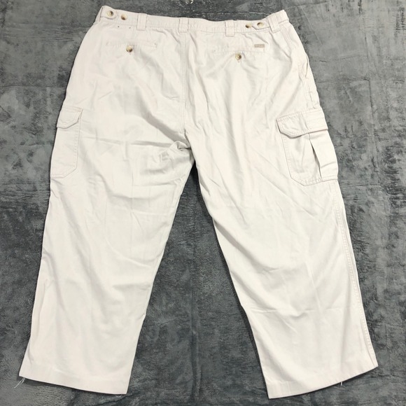 IZOD Chino Pants Men 44x26 Beige Straight Leg Cotton Stone Khakis - Picture 9 of 12